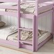 preview thumbnail 4 of 10, Pink Twin Size Wood Loft Bed with Ladder and Fence for Kids
