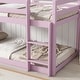 preview thumbnail 4 of 10, Pink Twin Size Wood Loft Bed with Ladder and Fence