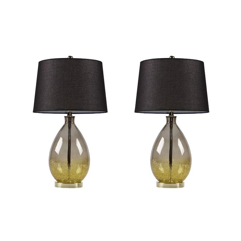 27" Modern Curved Colored Glass Table Lamp (Set of 2)