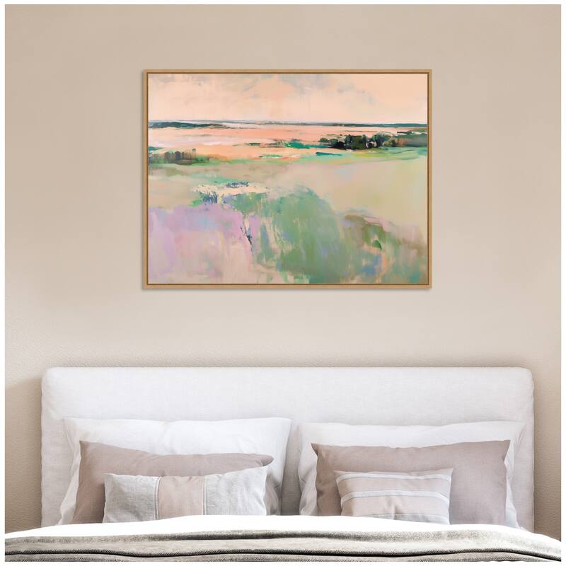 Kate and Laurel Sylvie Pastel Horizon III Framed Canvas by Amy Lighthall