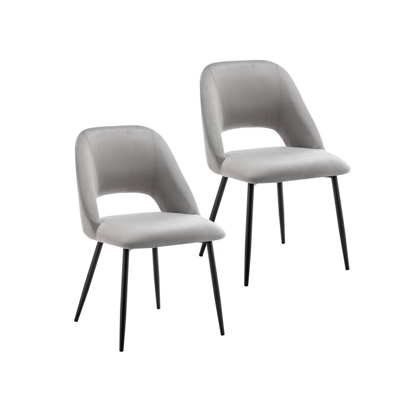 Porthos Home Orde Velvet Dining Chairs with Steel Legs, Set of 2