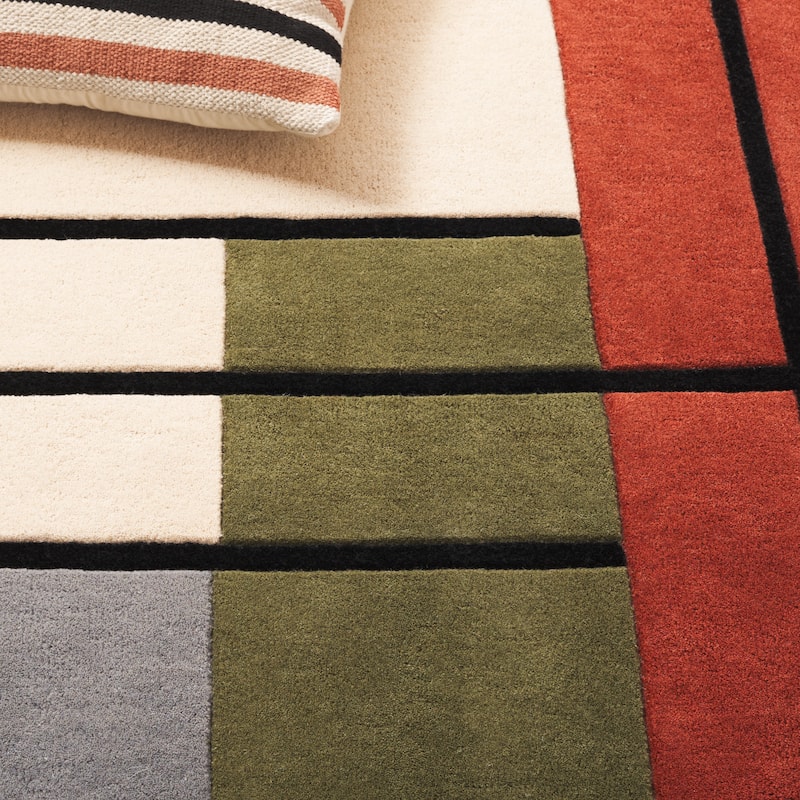 SAFAVIEH Handmade Rodeo Aleksandra Drive Mid-Century Modern Wool Rug