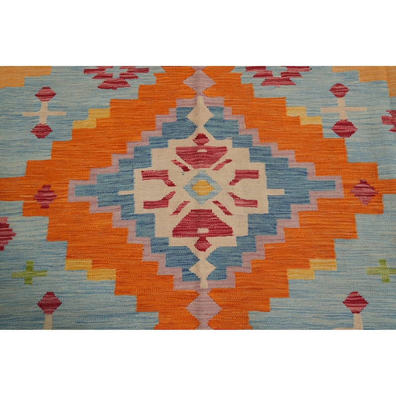 Hand Woven Southwestern Wool Multi-Colored Geometric Area Rug - 9' 9'' X 7' 10''