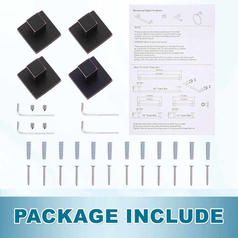 WOWOW J-Hook Wall Mount Robe/Towel Hook 4PCS