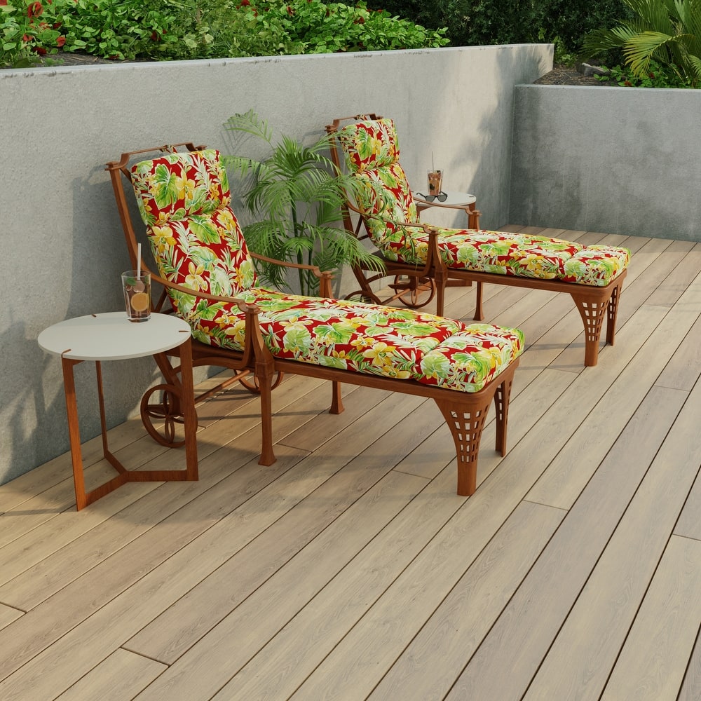 72" x 22" Outdoor Chaise Lounge Cushion with Ties and Loop - 72'' L x 22'' W x 3.5'' H