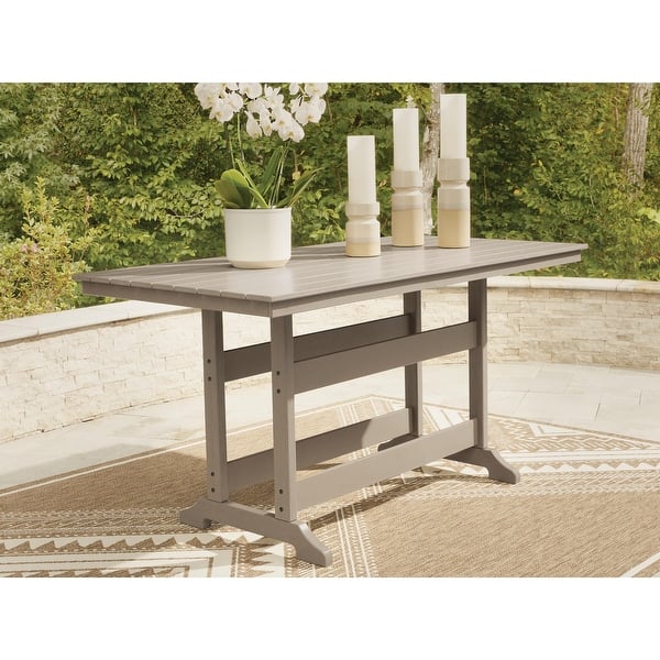 slide 2 of 6, Signature Design by Ashley Sandy Dune Brown Outdoor Counter Height Dining Table - 72" W x 38" D x 37" H Brown