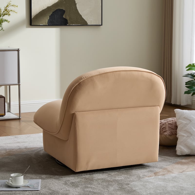 Pumpkin-Shaped Swivel Chair, 360-Degree Swivel Accent Chair for Living Room Bedroom Office