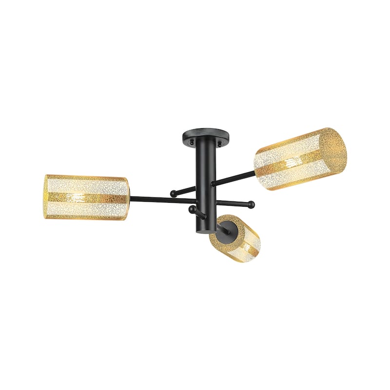 Innovations Lighting 434-3F-11-30 Crown Point Semi-Flush Crown Point 3 - Matte Black / Mercury