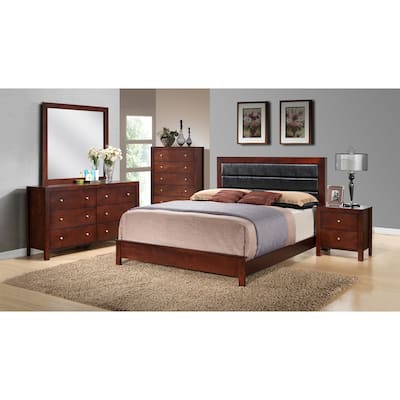 Padded Upholstered Panel King Bed - 87" - Brown and Black