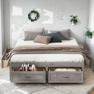 Queen Platform Bed with 6 Drawers - Bed Bath & Beyond - 42101929