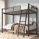 preview thumbnail 10 of 8, Twin Over Twin Size Metal Bunk Bed for Adults Teens