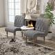preview thumbnail 4 of 19, Upholstered Accent Lounge Chair for Bedroom Living Room Armless Slipper Chair with Wood Legs Grey2 - 24“32.6”33.8“