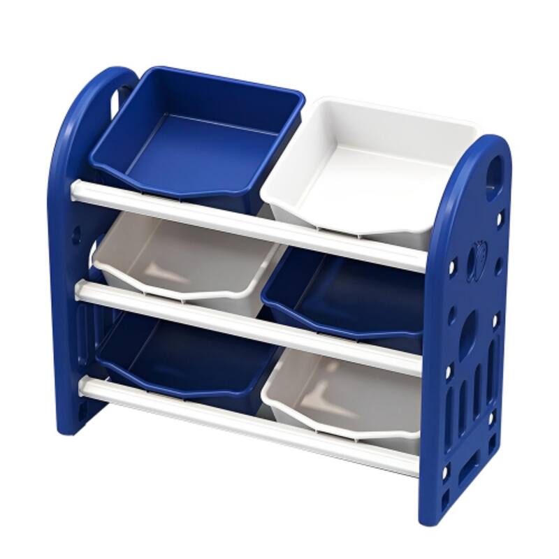 Multilayer Kids' Toys Storage Cabnient Storage Children's Floor Shelf Clutter Organizer Basket