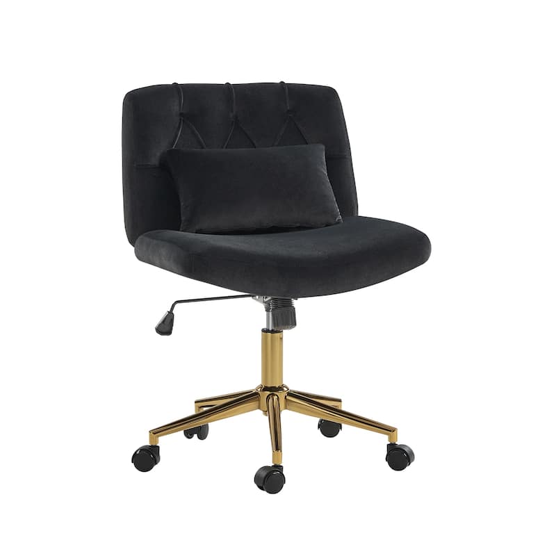 Ollie Modern Flannel Swivel Tilting Office Chair with Pillow by HULALA HOME
