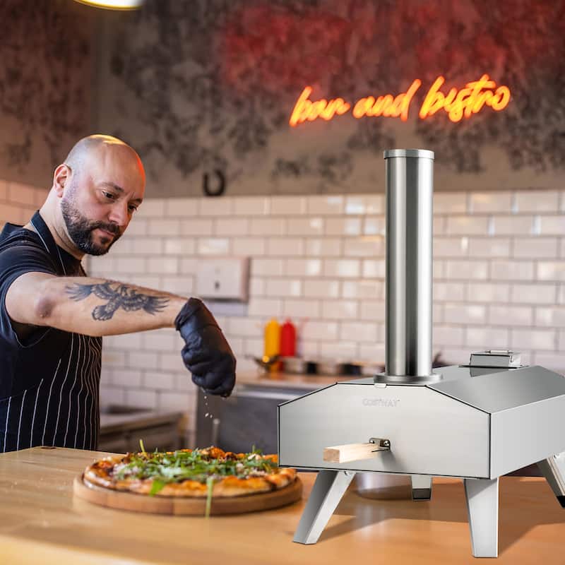Costway Wood Pellet Pizza Oven Pizza Maker Portable Outdoor Pizza - See Details