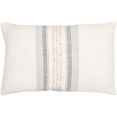Zidan Linen Embroidered Stripe Throw Pillow