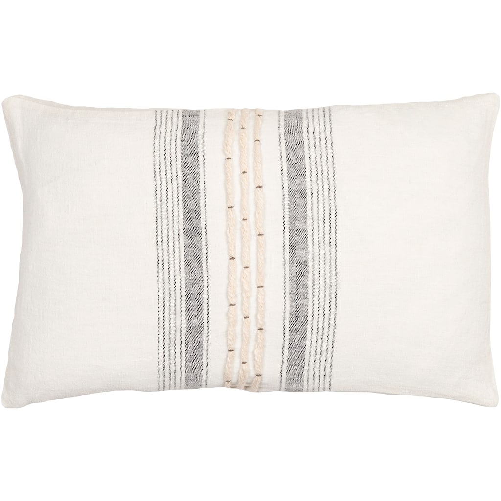 Zidan Linen Embroidered Stripe Throw Pillow