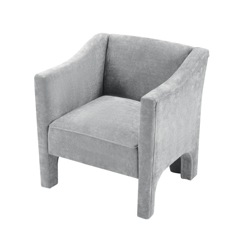 Roomfitters Modern Chenille Barrel Accent Chair with Enclosed Arms, Upholstered Armchair