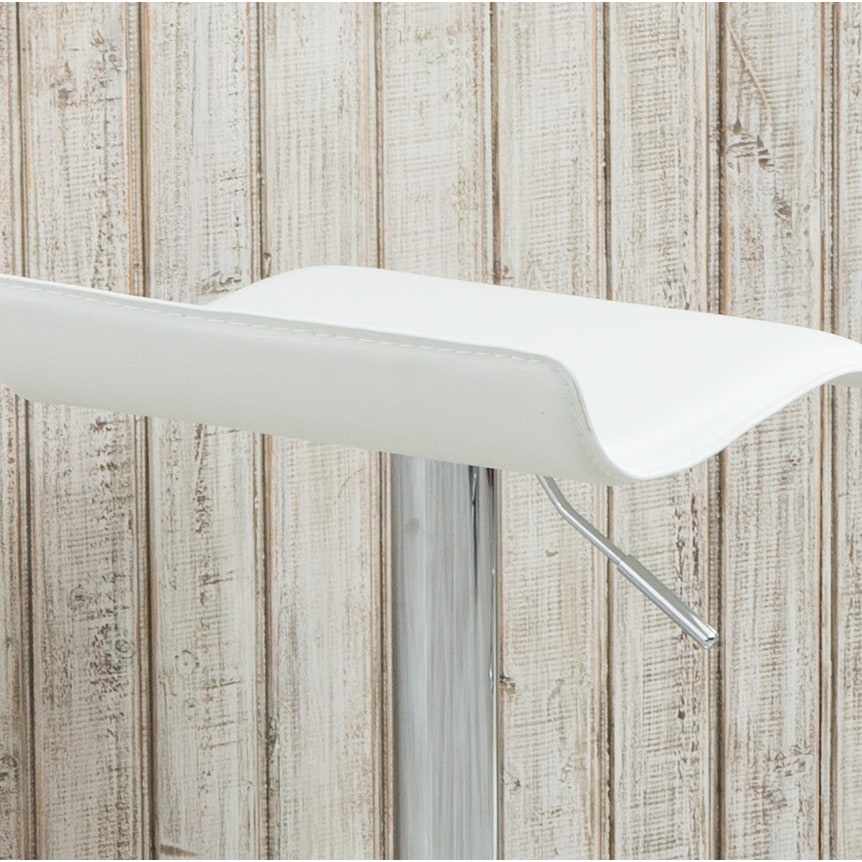 Contemporary Air Lift Adjustable Swivel Stools with Red Seat, Set of 2