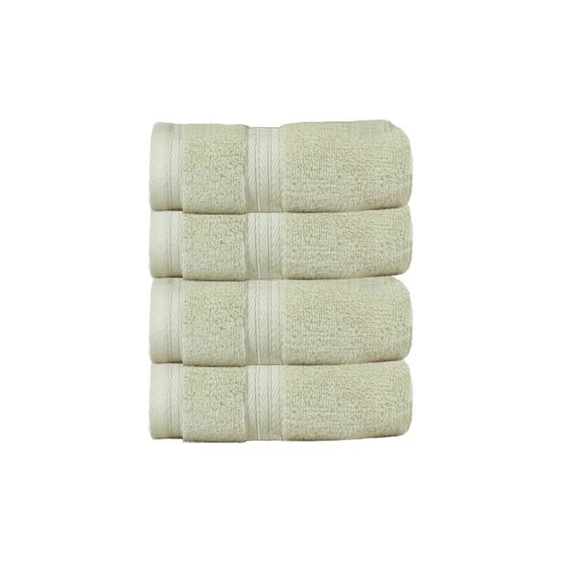 Home Weavers Elegance Essentials 550GSM Cotton Zero Twist Super Absorbent Hand Towel Set of 4 - 16"x24" - Green