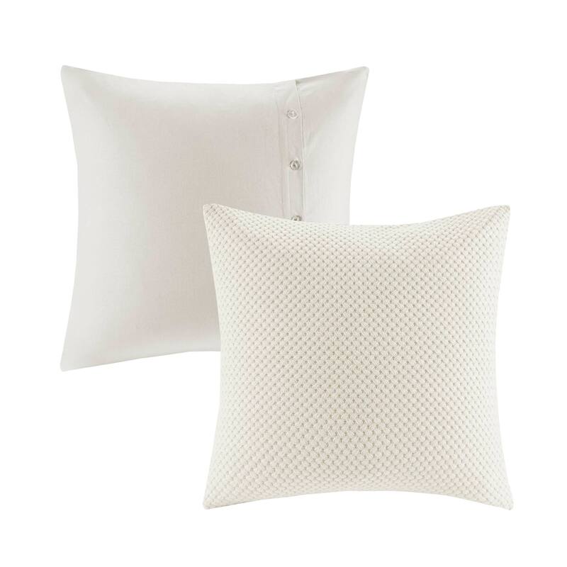 Madison Park Signature Essence Oversized Cotton Clipped Jacquard Comforter Set with Euro Shams and Throw Pillows