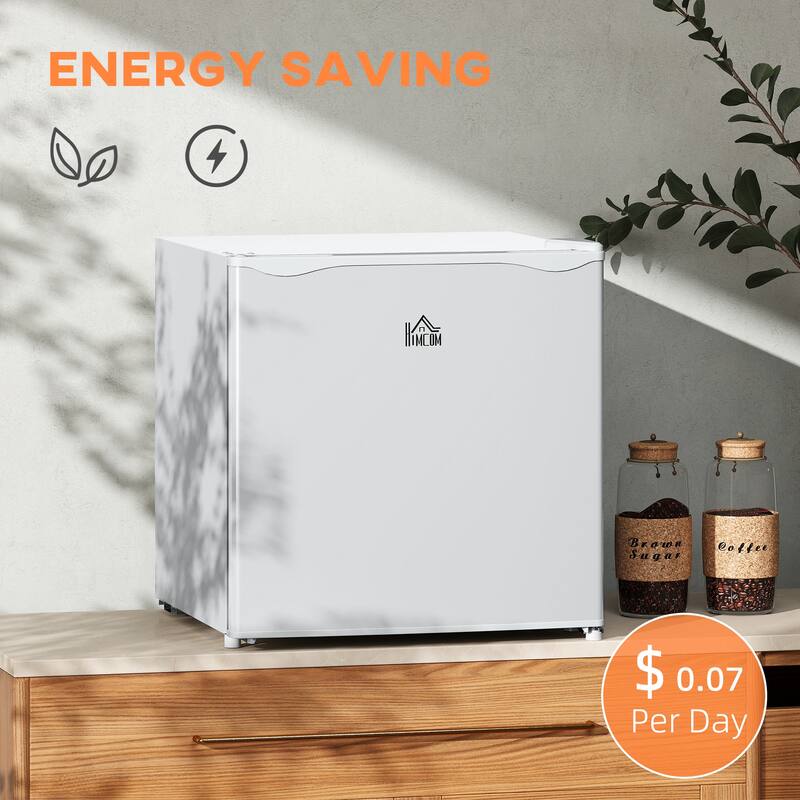 HOMCOM Mini Freezer Countertop, 1.1 Cu.Ft Compact Upright Freezer with Removable Shelves, Reversible Door for Home