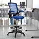 preview thumbnail 18 of 51, Mid-back Mesh Ergonomic Flip-up Arms Drafting Chair Blue