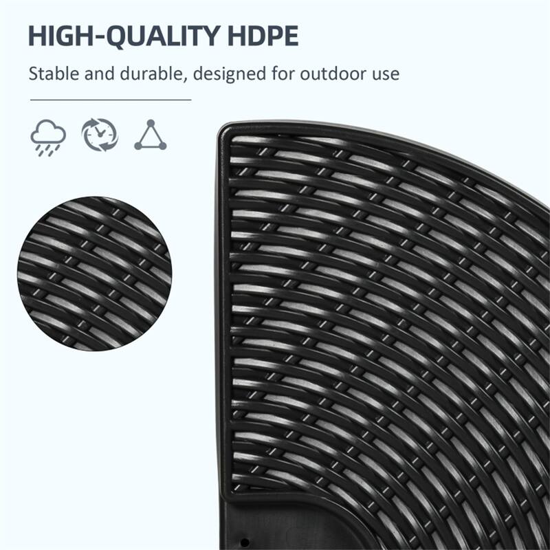 Set of 4 Cantilever Umbrella Base Weights HDPE Outdoor Fillable with Water or Sand for Offset Parasols Black