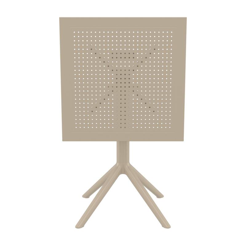 29.5" Taupe Brown Folding Square Outdoor Patio Dining Table