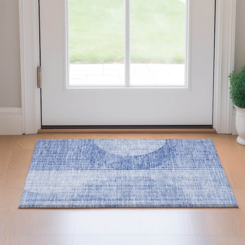 Premium Washable Super Soft Modern Gatsby Mayfield Rug - Blue - 1' 8" x 2' 6" - Rectangle