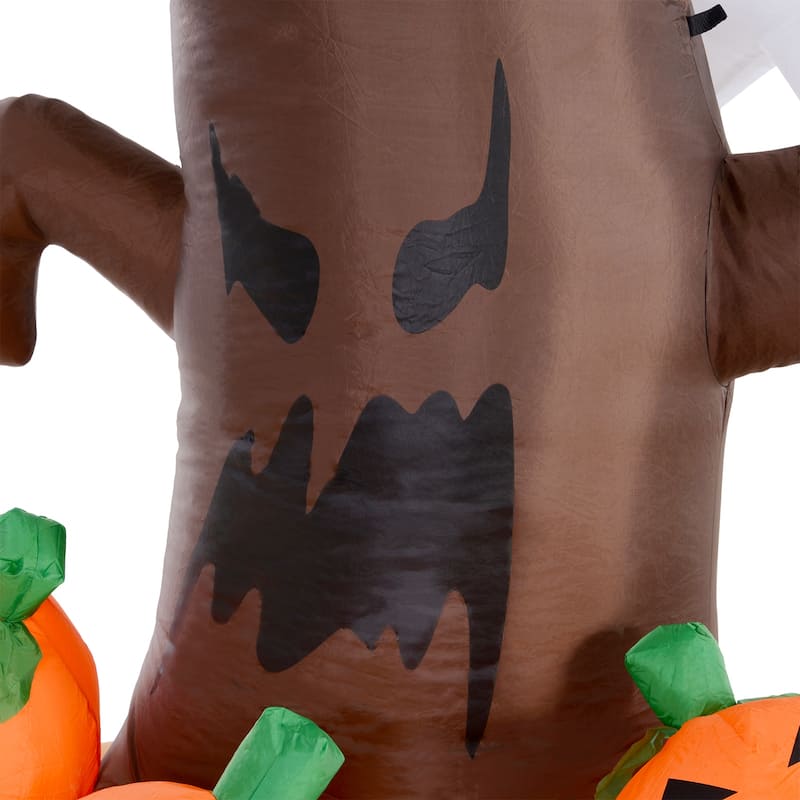 HOMCOM 8' Haunted Tree, Evil Jack-O'-Lantern, and Ghost Inflatable Halloween Decoration