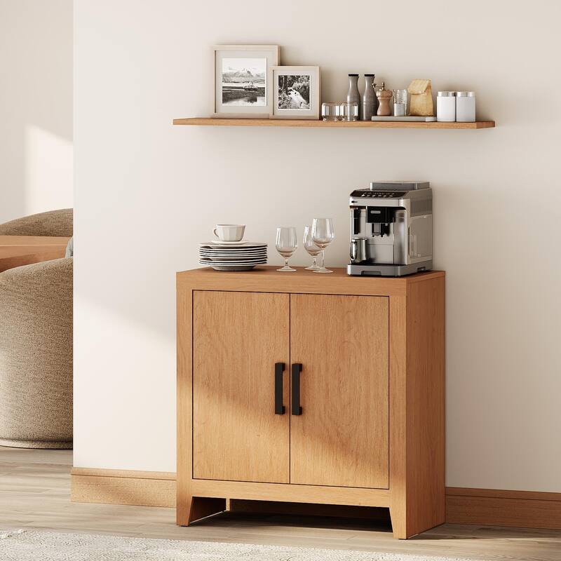 WAMPAT Farmhouse Buffet Cabinet with Door, Kitchen Sideboard for Dining & Living Room - 1PCS-Mocha