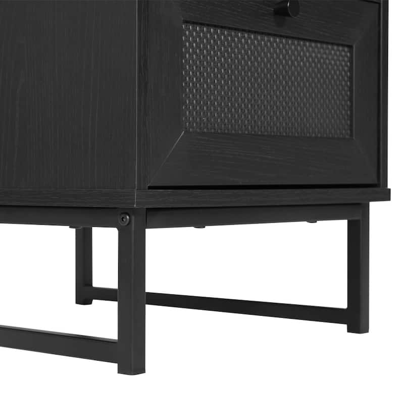 Set of 2 Mid-Century Modern Side Tables with Drawer and Shelf - 17"W x 19"D x 22"H
