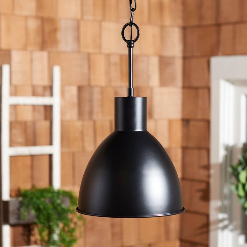 SAFAVIEH Lighting Annelouise 10" Modern & Contemporary Outdoor Pendant - 10" W x 10" D x 63" H - Black - 10Wx10Dx63H