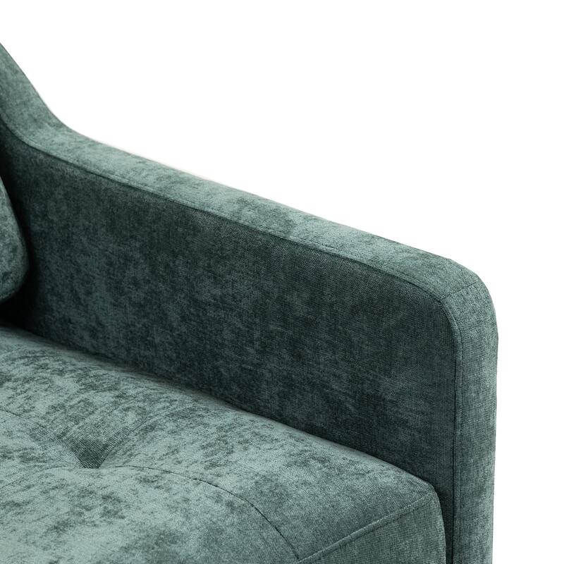 Accent Comfy Chenille Chair w/USB charging port,High-support Sponge,Wide Backrest, Upholstered Arm Chair w/Side Storage