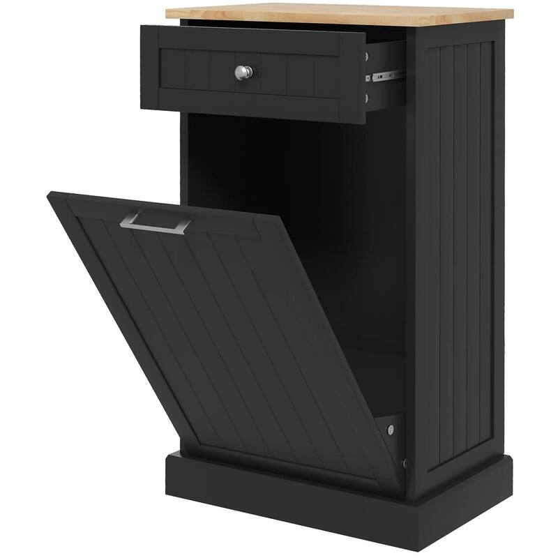 Kitchen Tilt Out Trash Bin Cabinet Free Standing Recycling Trash