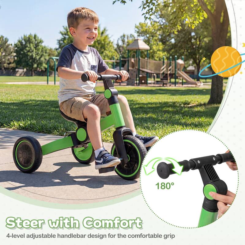 Gymax 5-In-1 Toddler Bike Kids Balance Bike w/ Removable Pedals