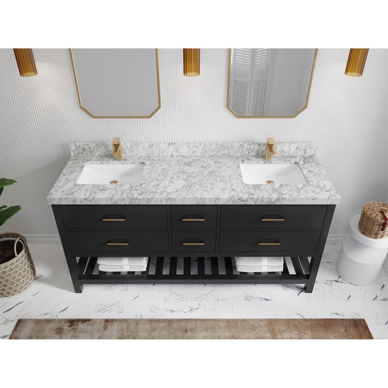 Willow Collections 72 in. W x 22 in. D Parker Double Sink Bathroom Vanity with Countertop
