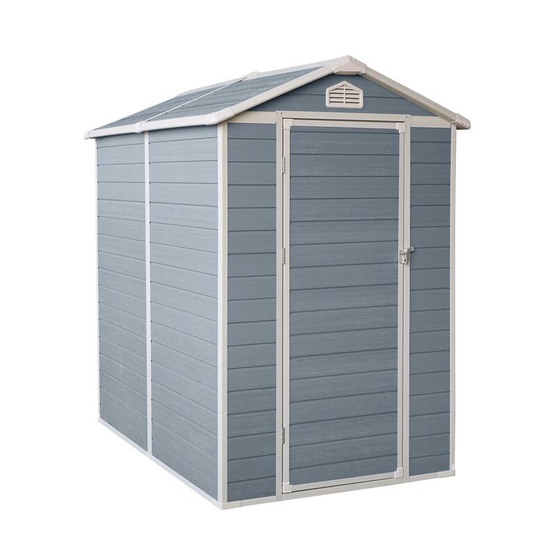6x4ft Resin Outdoor Storage Shed Kit-Perfect to Store Patio Furniture