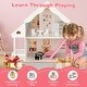 preview thumbnail 7 of 8, Costway Kids Wooden Dollhouse Semi-Opened DIY Playset with Simulated - See Details