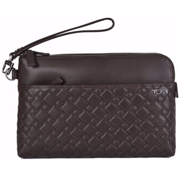 Shop Tumi 13101 Men S Brown Leather Ticon Double Zip Top Clutch Organizer 10 X 6 X 1 On Sale Overstock 30217928