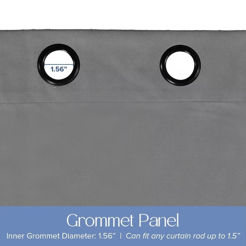 Soft Cotton Feel Twill Polyester 100% Blackout Grommet Pair (2 panels)