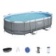 preview thumbnail 11 of 9, Bestway Power Steel 16' x 10' x 42" Rectangular Above Ground Swimming Pool Set