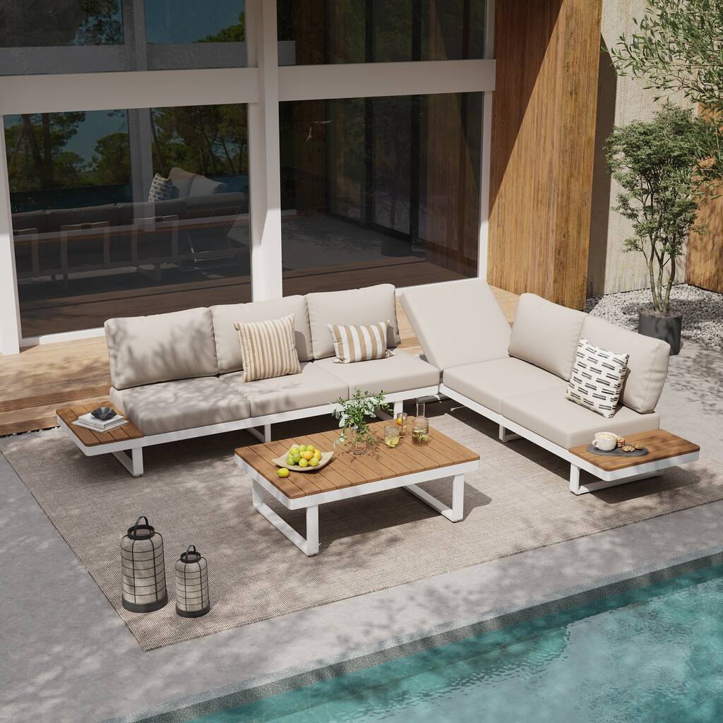 Outdoor Modular Aluminum Patio Conversation Set