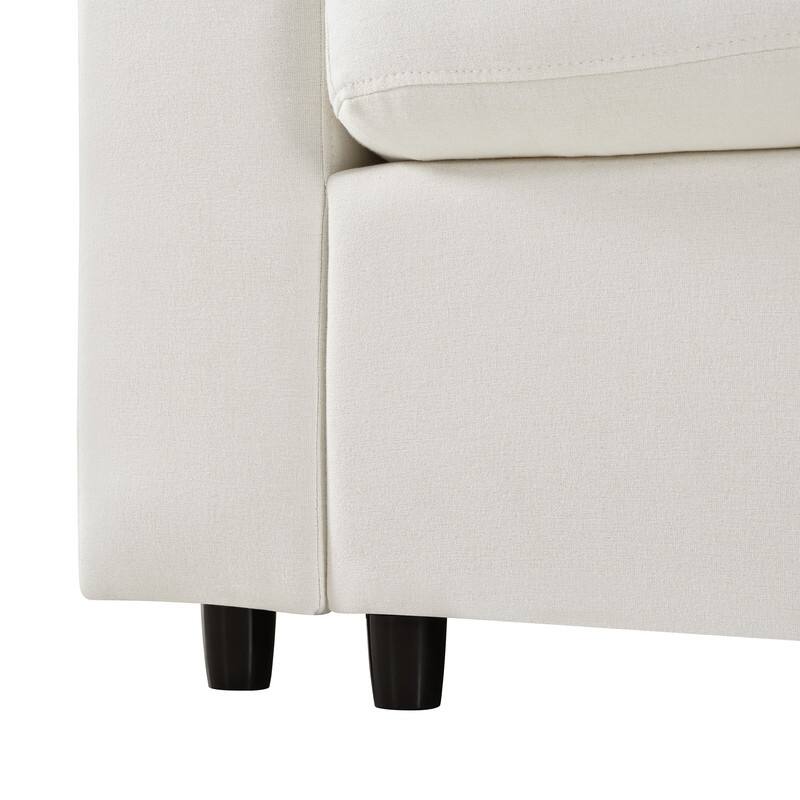 U-Shaped 6-Piece Sectional Sofa with Movable Ottomans Modular Design Soft Chenille Fabric for Versatile Seating