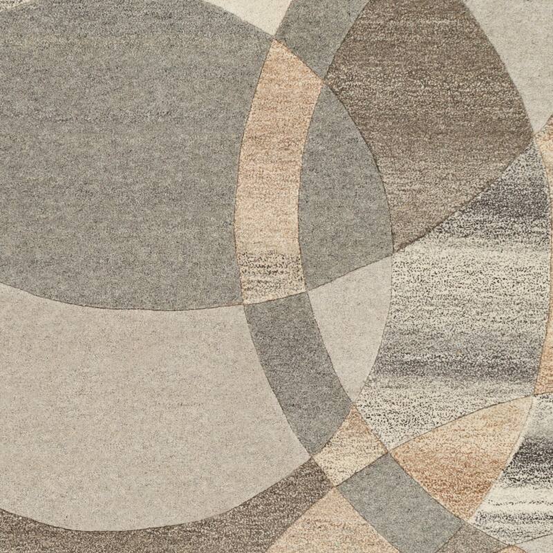 Mayflower Handmade Modern Circles Wool Area Rug