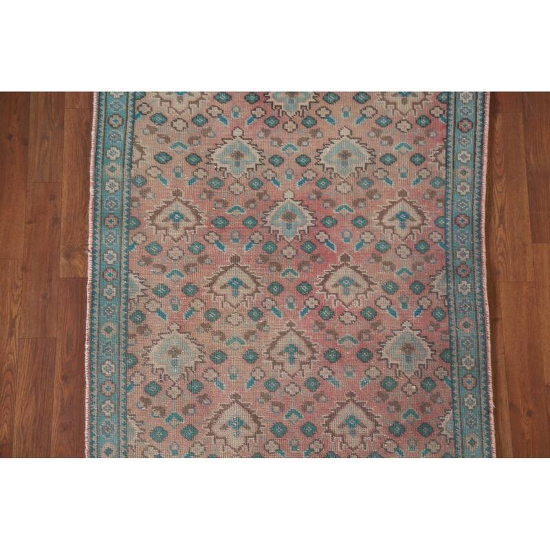 Hand Knotted Oriental 100% Wool Carpet Traditional All-Over Pink Tabriz Area Rug - 4' 7'' X 3' 1''