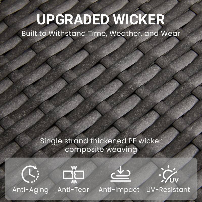 Adjustable Outdoor Lounge Chair with Backrest and Footrest, Non-Slip Legs and Weather-Resistant Cushions