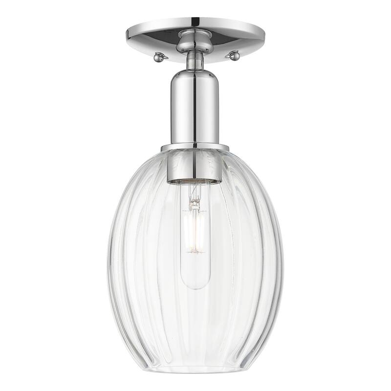 Innovations Lighting 716-1C-12-6 Preston Semi-Flush Preston 6" Wide - Polished Chrome / Clear