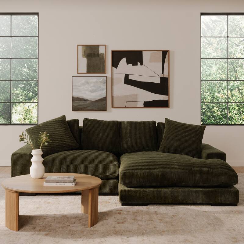 NADAAL STUDIOS Keira Sectional - Elegant Cappuccino Corduroy - Contemporary & Timeless Design